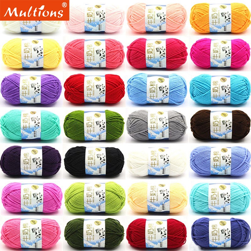 Cuộn Len Sợi Cotton 5ply 50g Dùng Để Đan Len / Đan Áo Quần
