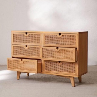 TỦ GỖ KẾT HỢP MÂY MẮT CÁO DECOR - CHỤP HÌNH