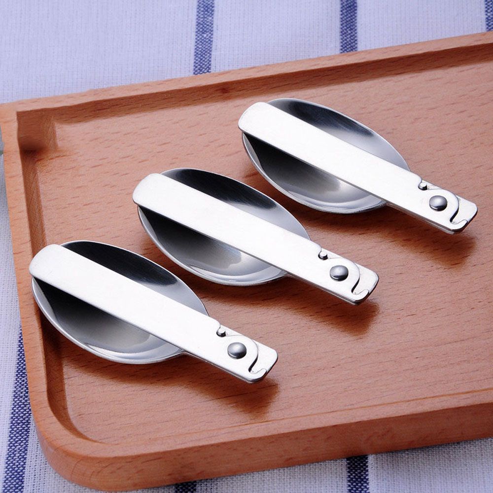 Muỗng xếp cầm tay thiết kế nhỏ gọn tiện lợi dành cho phòng bếp / du lịch cắm trại