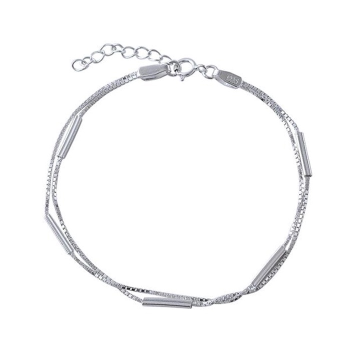 Lắc Tay Bạc S925 nữ dây kép phong cách Hàn Quốc L2361 - Bảo Ngọc Jewelry