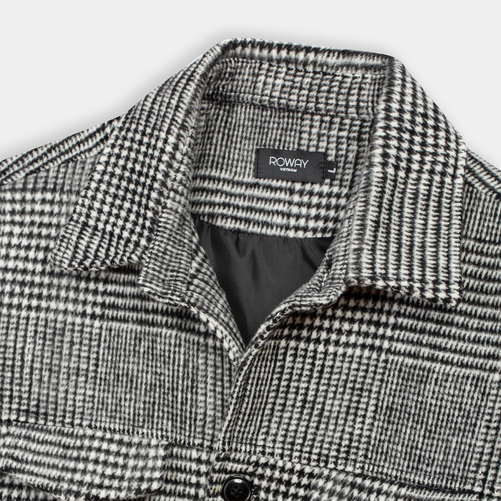 Áo khoác dạ ROWAY chất liệu dạ tweed nhập khẩu cao cấp | Dạ xám