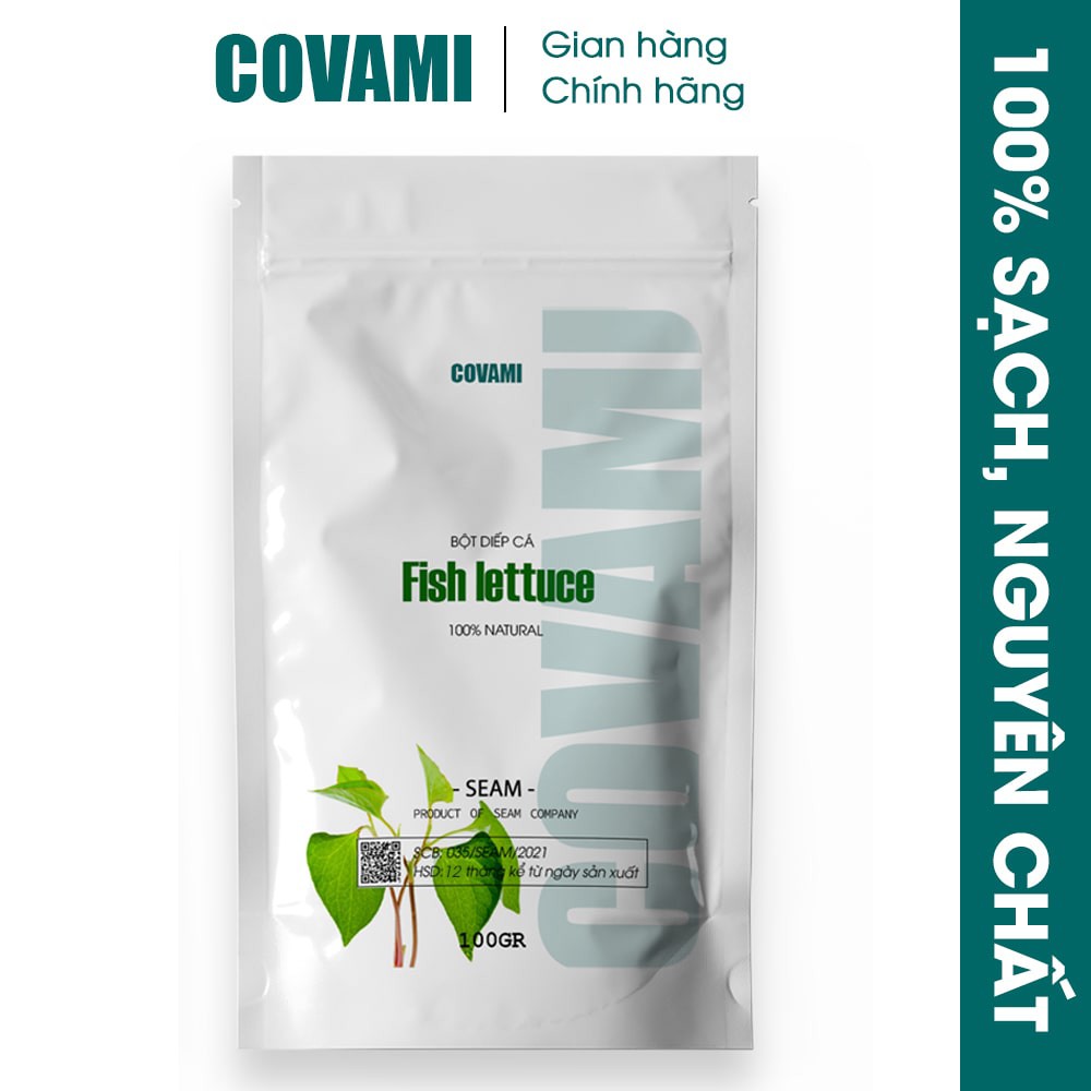 100gr bột rau diếp cá + 100gr bột cần tây nguyên chất sấy lạnh uống liền COVAMI