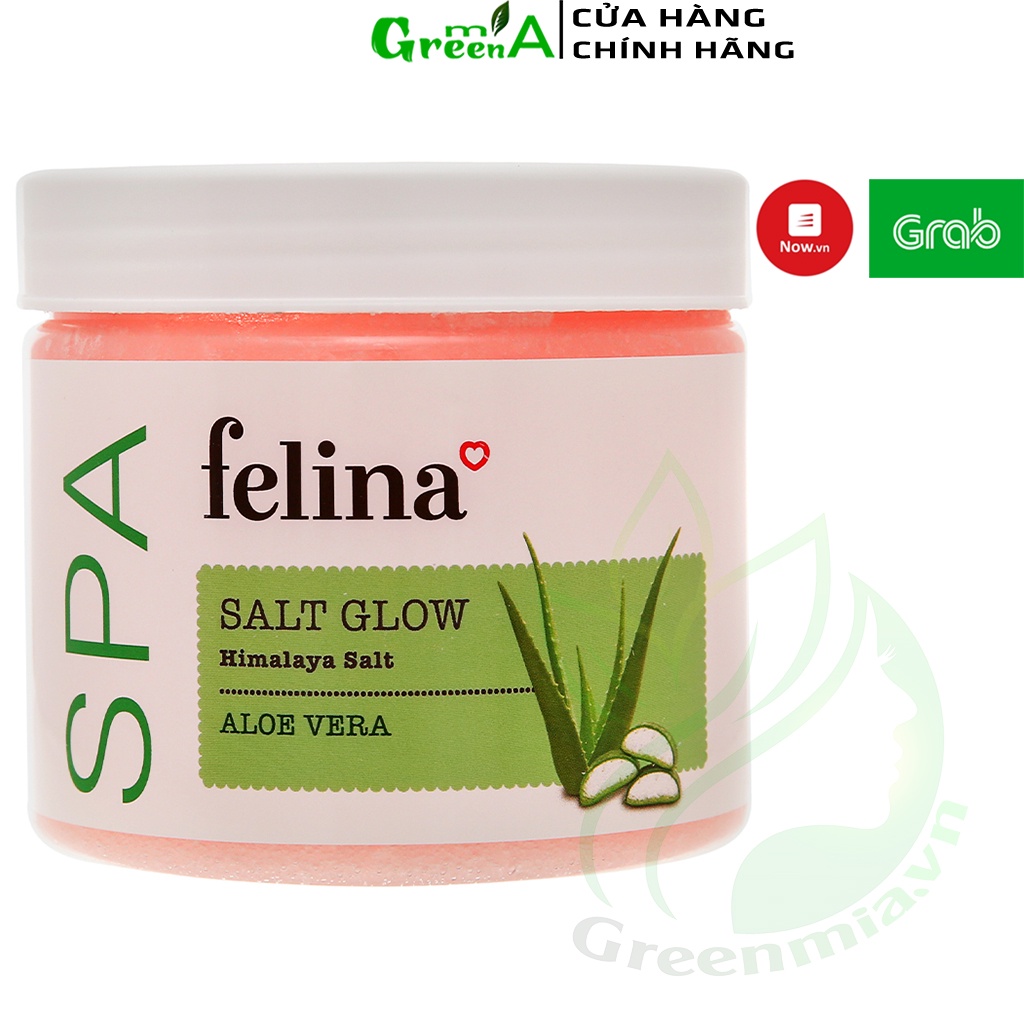 Muối Tắm Tẩy Tế Bào Da Chết Cơ Thể Chiết Xuất Lô Hội Nha Đam Felina Salt Aloe Vera 500g Làm Sạch Da Dưỡng Da Mịn Màng