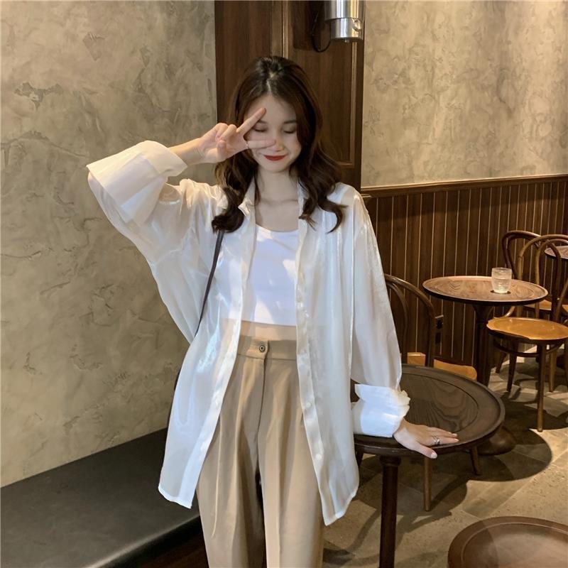 Áo Cardigan Chiffon Lụa Sáng Tay Dài Chống Nắng Tia Cực Tím Phong Cách Mới Mùa Hè Dễ Phối Đồ Thời Trang Cho Nữ 2022