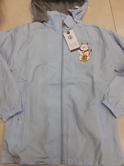 Áo khoác dù mèo thần tài