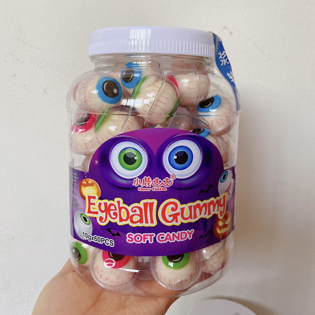Kẹo dẻo có nhân hình con mắt/ dưa hấu/ dâu tâu/ con vịt/ gấu trúc/ bình sữa Halloween siêu thơm ngon