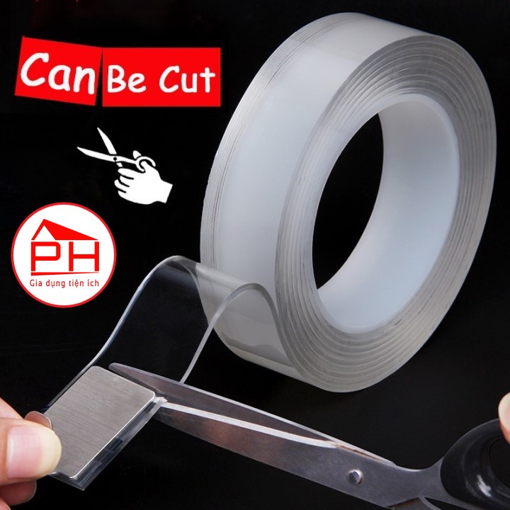 Băng keo siêu dính 2 mặt  cuộn keo dính cường lực dùng đa năng trên mọi bề mặt - Gia dụng Phước Hòa