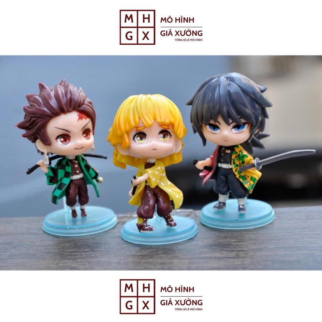 Mô hình Kimetsu no Yaiba zenitsu nezuko tanjiro chibi cute phô mai que siêu dễ thương, figure anime thanh gươm diệt quỷ