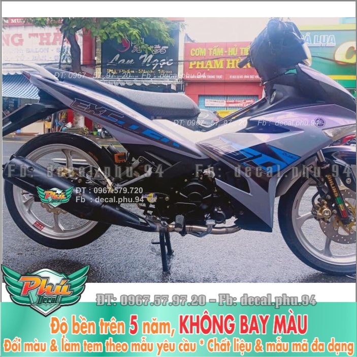 Tem rời Exciter 150 Trắng Xanh mẫu mới 2020 (X) -1