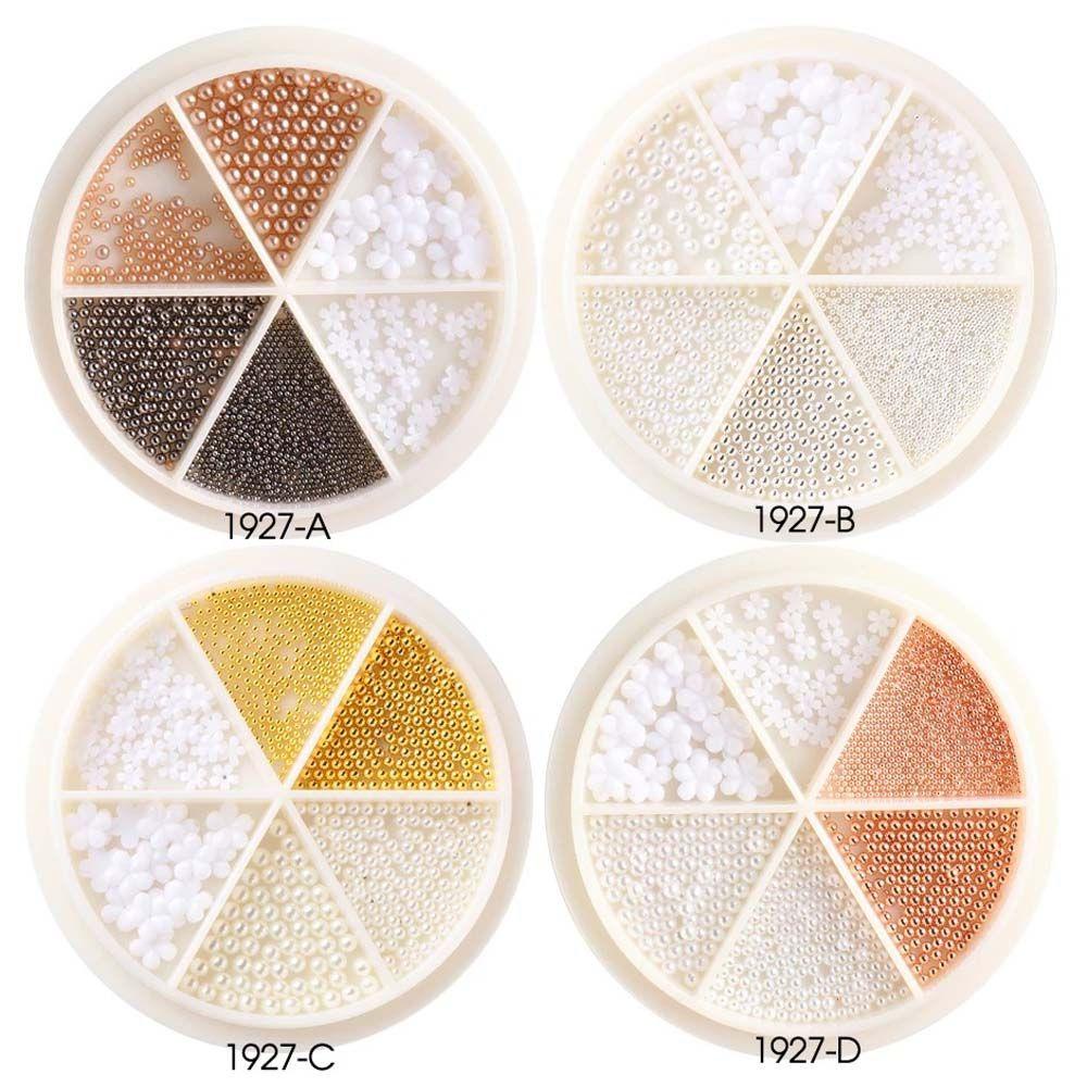 Phụ Kiện Hạt Thép Hình Hoa Năm Cánh Màu Trắng Trang Trí Móng Tay DIY