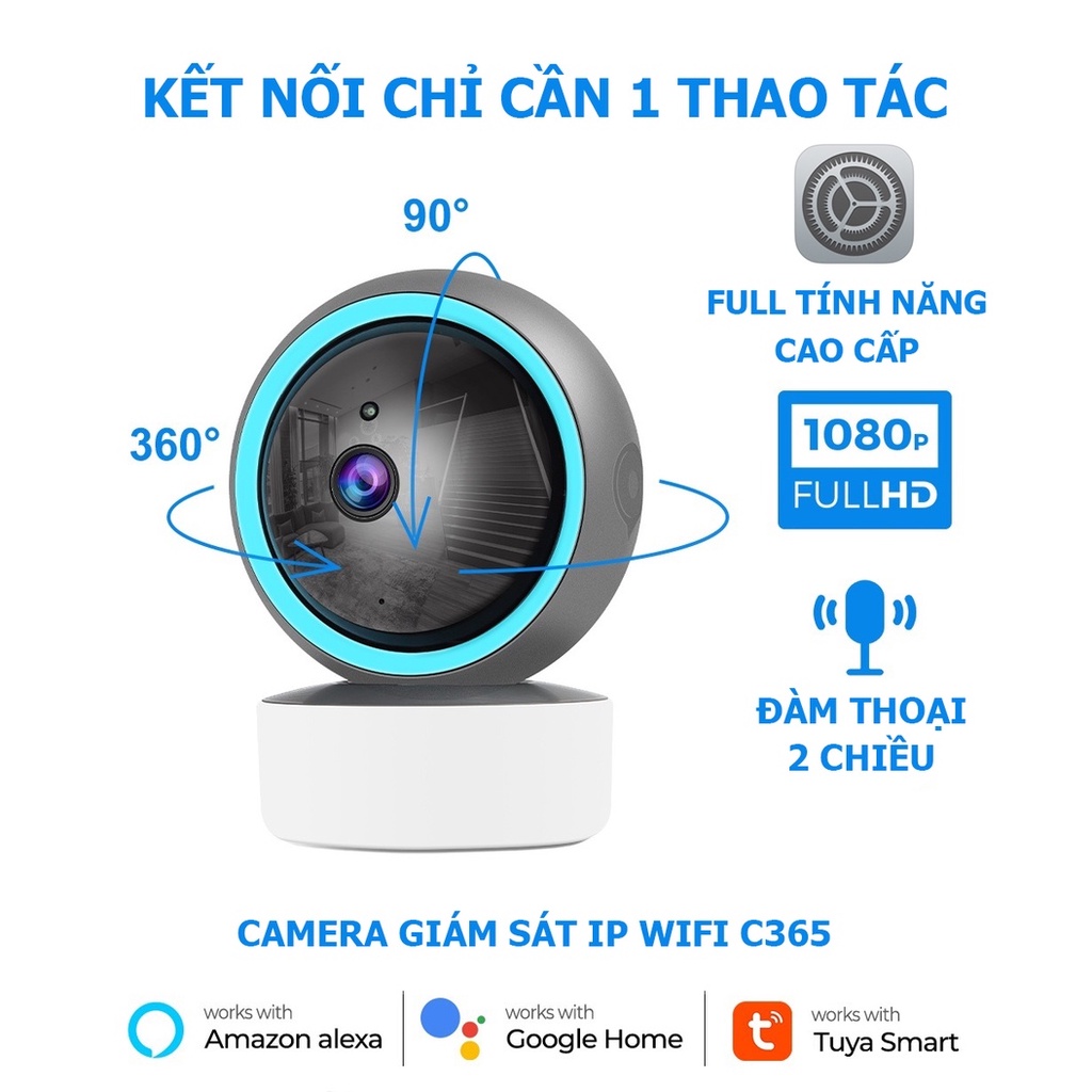 Camera IP Wifi Trong Nhà Xoay 360 độ V380 Đàm Thoại 2 Chiều, dễ lắp đặt, dễ sử dụng, hình ảnh rõ nét bảo hành 12 Tháng