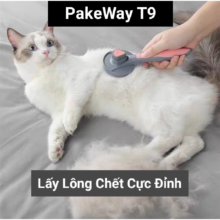 SIÊU PHẨM LƯỢC PAKEWAY T9 - LƯỢC CHẢI LÔNG MÈO CÓ NÚT BẤM ĐẨY LÔNG