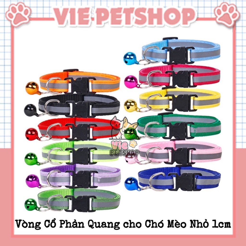 Vòng Cổ Phản Quang cho Chó Mèo Nhỏ 1cm | Vie PETSHOP