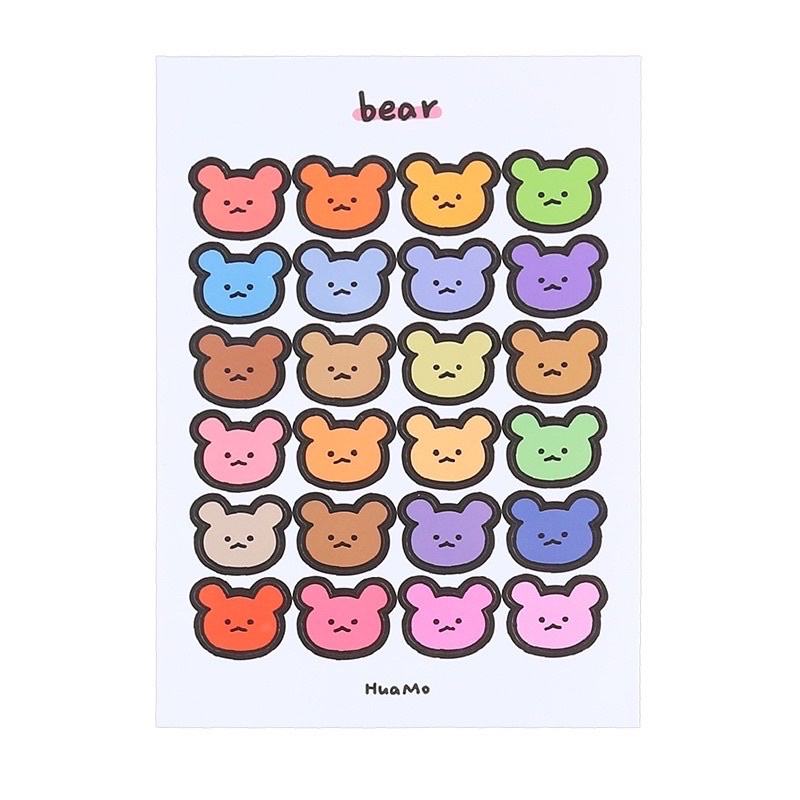 Set 48 tấm hình dán tròn round sticker, phụ kiện dán postcard, dán ảnh