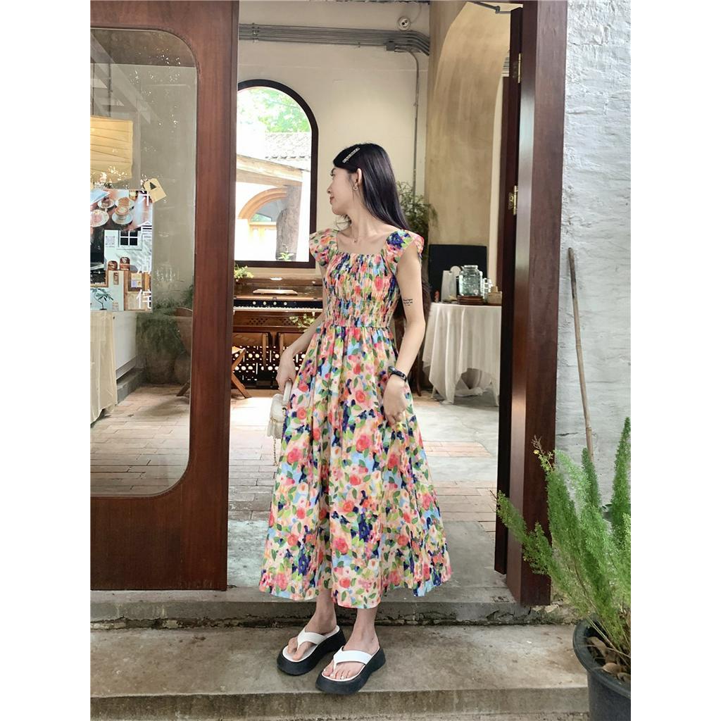 Đầm Hoa Hở Vai Cổ Phẳng Thời Trang Quý Phái 63678