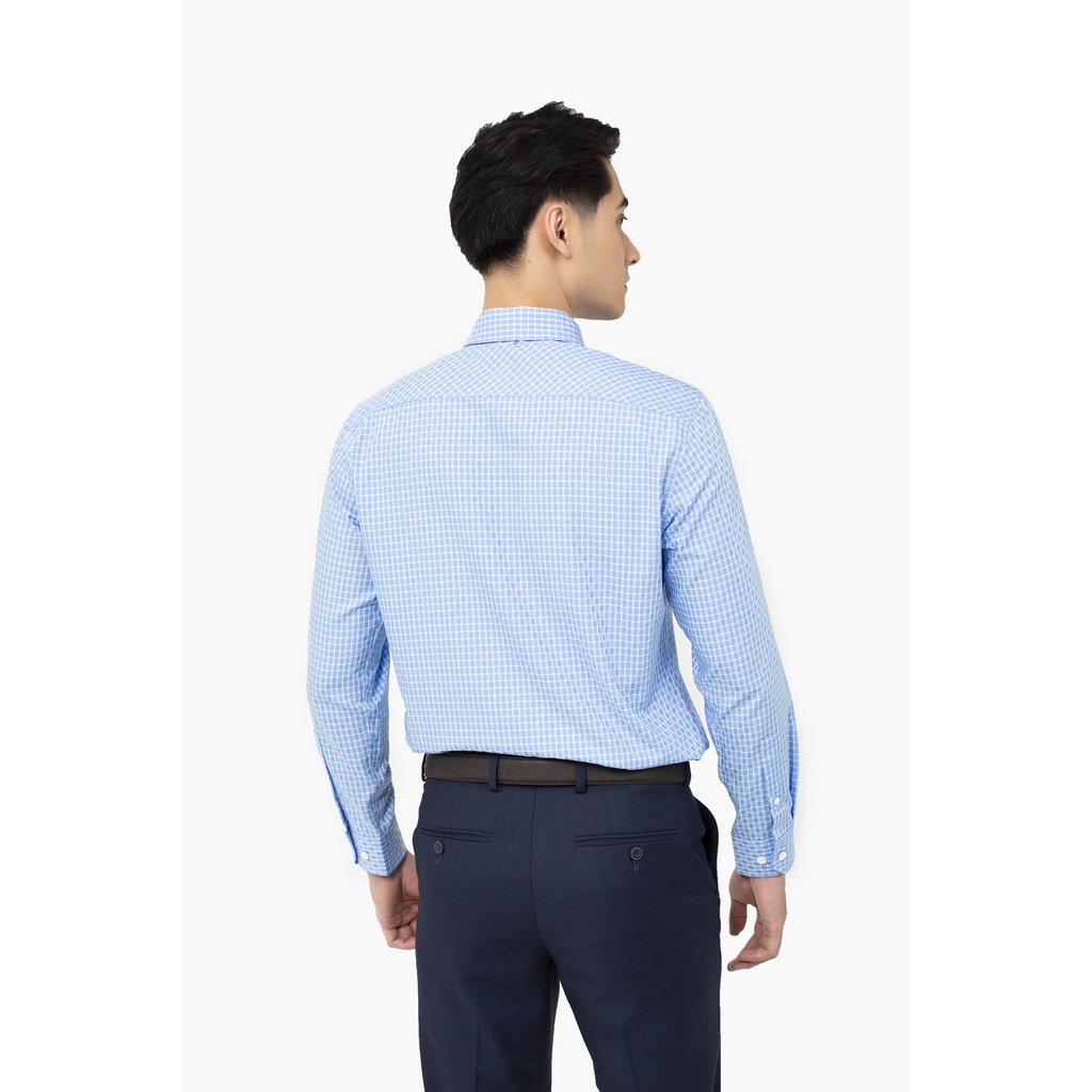 [MẪU MỚI] Áo sơ mi nam dài tay ARISTINO phom Regular fit, họa tiết kẻ trắng xanh trẻ trung, lịch lãm - ALS33801