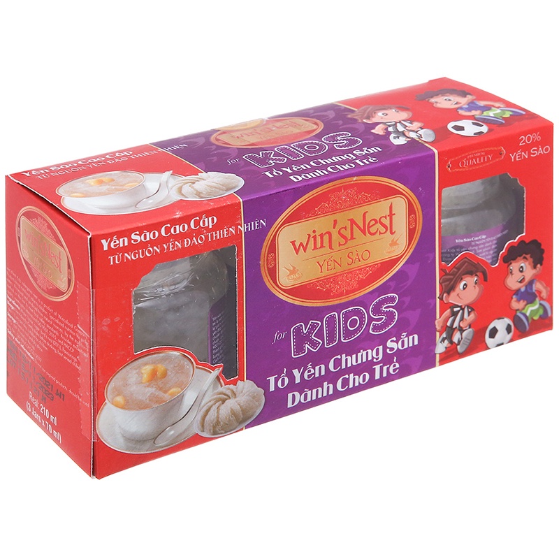 Hộp 3 hũ tổ yến cho trẻ em chưng sẵn Win'snest Kid 70ml