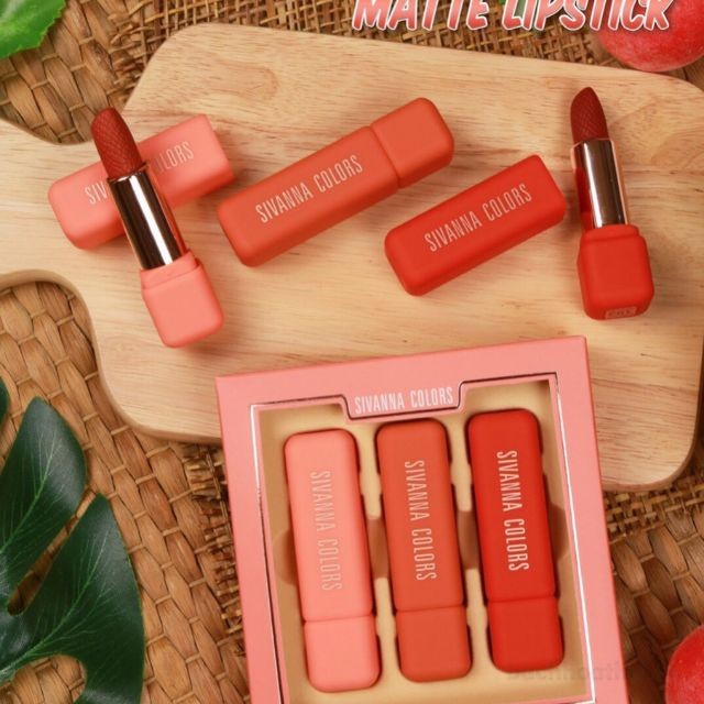 [Lâu trôi] Bộ 3 thỏi Soņ lì Sivanna Colors Luxury Liquid Lipstick Thái Lan