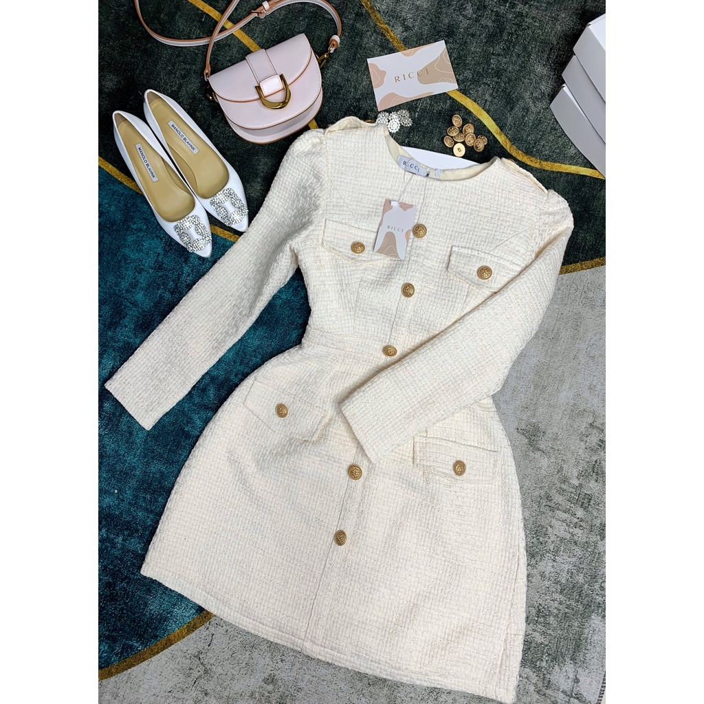 Váy Sera Tweed Dress 01 Ricci thiết kế chất liệu Tweed cao cấp mềm | RICCI OFFICIAL | BigBuy360 - bigbuy360.vn