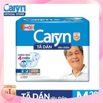 Tã bỉm dán Người lớn Caryn siêu thấm M 20 miếng,tã người già size m dành cho người hạn chế khả năng đi lại