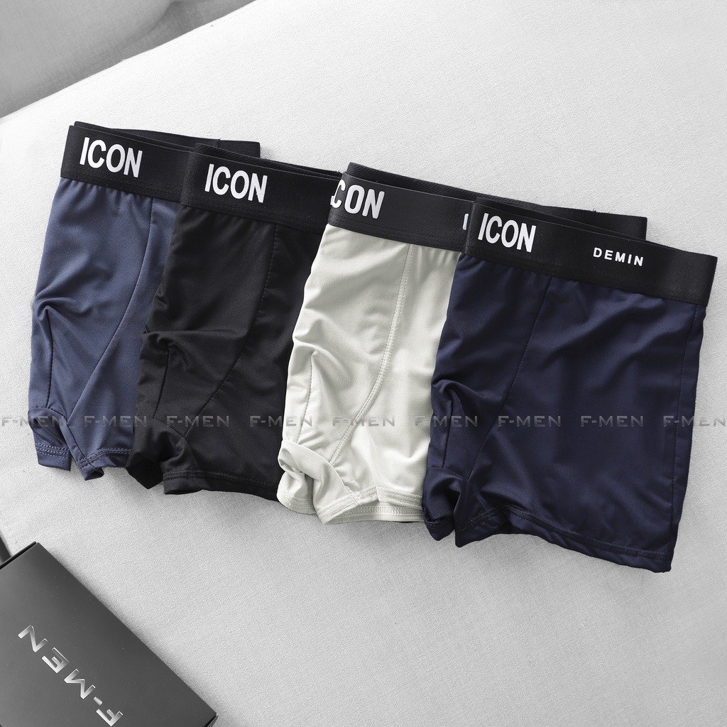Combo 4 quần lót nam, quần boxer chất thun lạnh kháng khuẩn co giãn 4 chiều phong cách nam tính - ARES SHOP