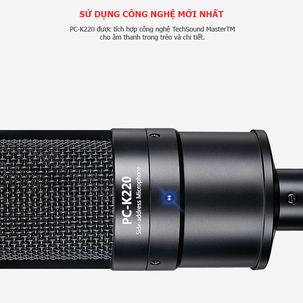 Mic Thu Âm Livestream Hát Karaoke Chuyên Nghiệp Takstar PC-K220 Độ Nhạy Cao, Lọc Ồn, Chính Hãng Cao Cấp Bảo Hành 1 Năm