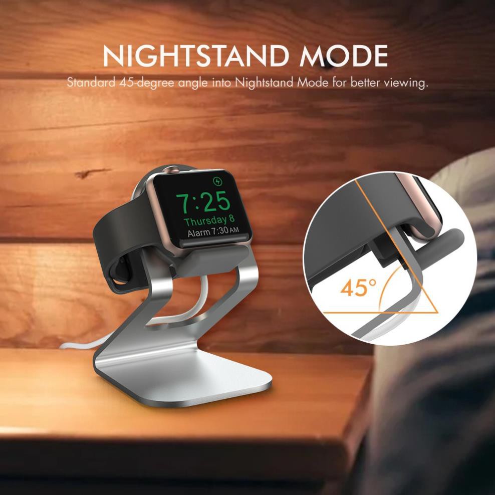 Đế Sạc Apple Watch Hợp Kim Nhôm ( Hỗ Trợ Nightstand Mode) Aha Style