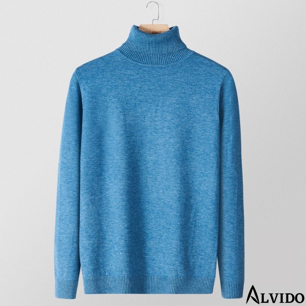 Áo Len cổ lọ nam Áo len Hàn Quốc tay dài thương hiệu ALVIDO chất len lông cừu mềm mịn thời trang unisex AL222