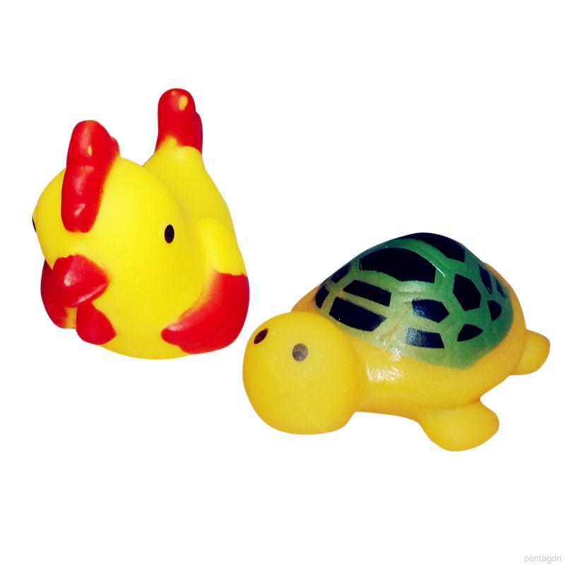 Set 13 Đồ Chơi Động Vật Mềm Dễ Thương Có Tiếng Kêu Cho Bé Chơi Khi Tắm