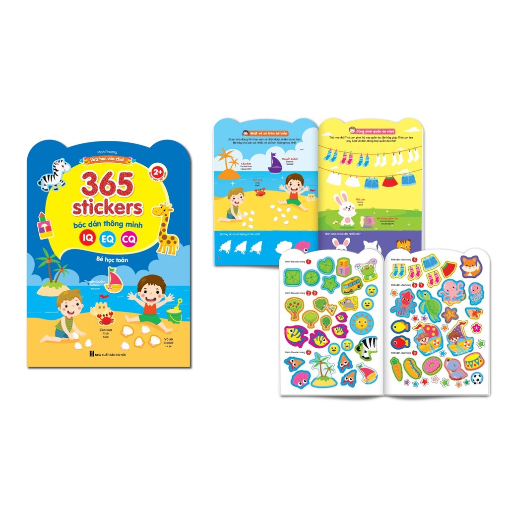 Sách - 365 stickers Bóc dán thông minh song ngữ Việt Anh dành cho trẻ từ 2-6 tuổi (Bộ 6 cuốn)