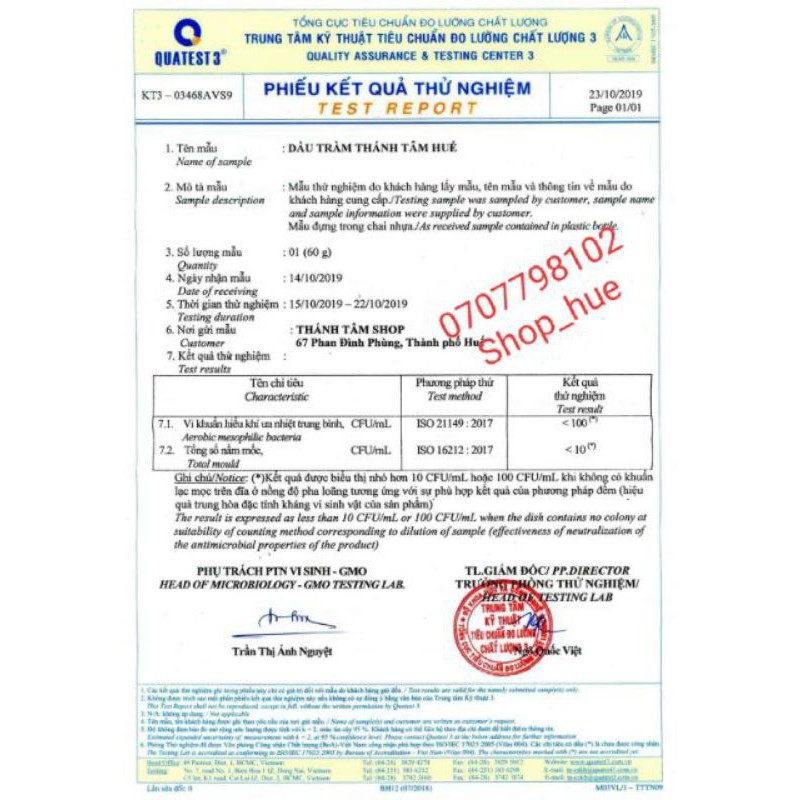 Dầu tràm cao cấp Thánh Tâm thương hiệu tại Huế