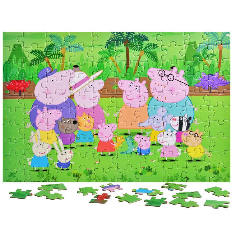 Bộ Đồ Chơi Ghép Hình Hoạt Hình Heo Peppa 48 / 100 Mảnh Giáo Dục Sớm Cho Bé