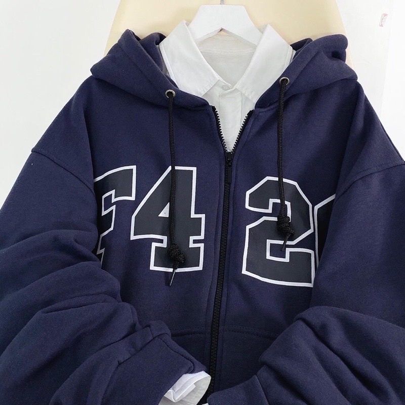 Áo Khoác Hoodie Zip Nỉ Bông F4.26 màu NÂU/XÁM/Nam nữ Unisex/FREESHIP  Áo Hoodie Dây Kéo Jaystoree