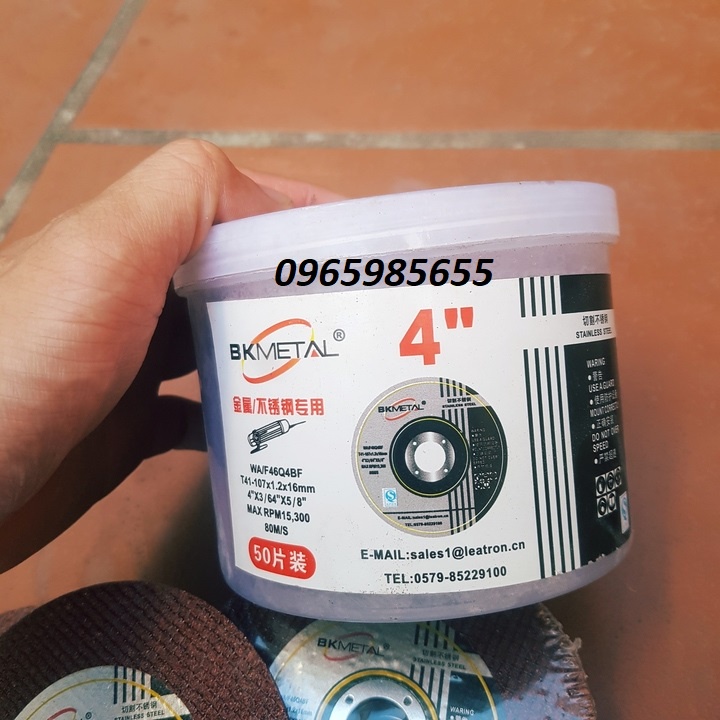 Đá cắt sắt, cắt inox màu đỏ loại xịn hộp 50 viên