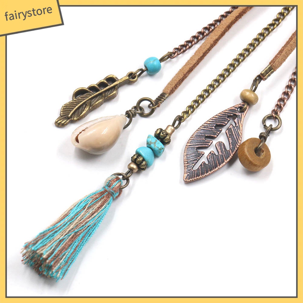 Khuyên Tai Dáng Dài Hình Hoa Hướng Dương Phối Tua Rua Phong Cách Boho