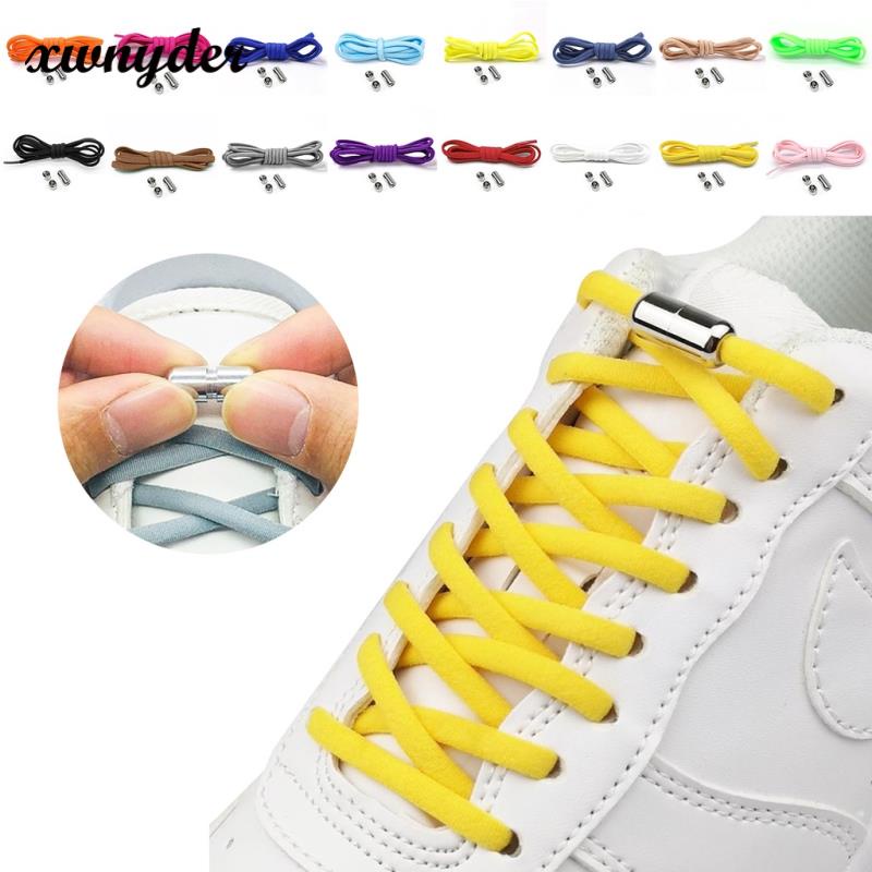 1pair Elastic Shoe Lace No Tie Lazy Shoe Lace Lock Laces Kids Adult Outdoor Sneakers Shoelace Quick Lazy Metal XWNYDER