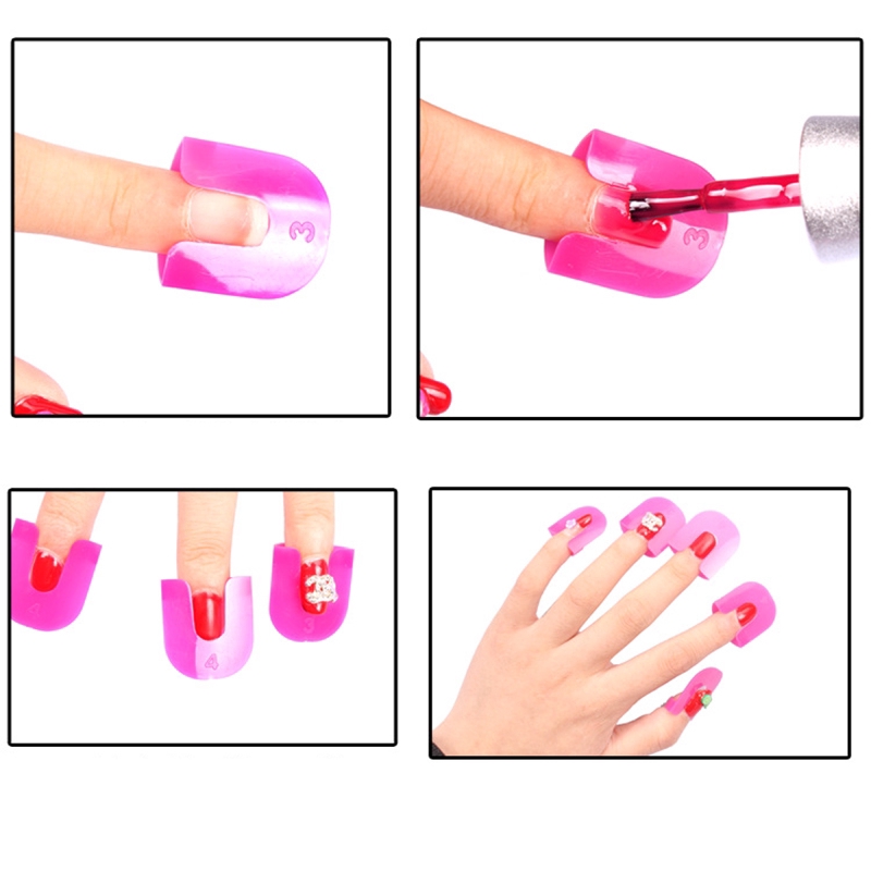 Set 26 kẹp bảo vệ chống lem sơn móng tay 10 kích cỡ tiện dụng