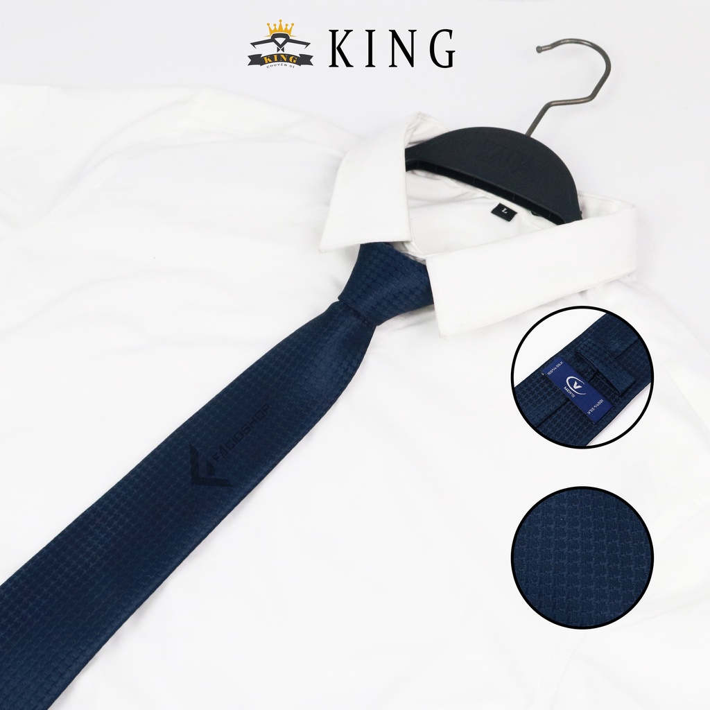 Cà vạt nam cho chú rể KING caravat công sở họa tiết bản lớn to 8cm style hàn quốc lịch lãm giá rẻ C002
