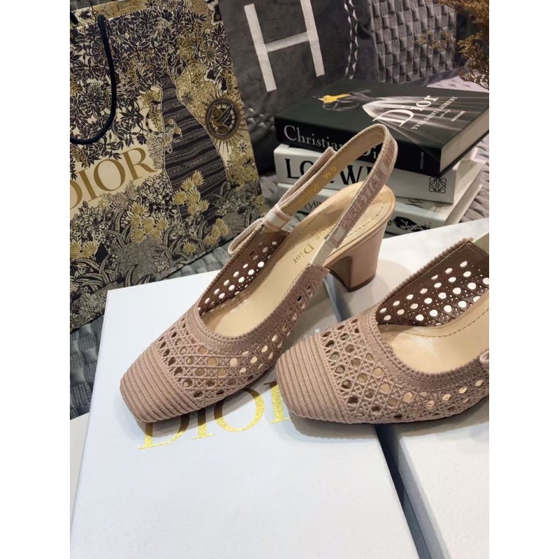 Sandal Dior Hồng Nude/Đen