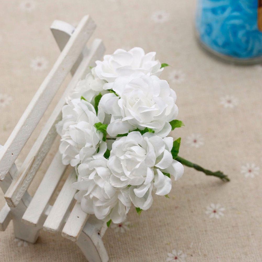 Set 6 Bông Hoa Giả Bằng Lụa Trang Trí Tiệc Cưới