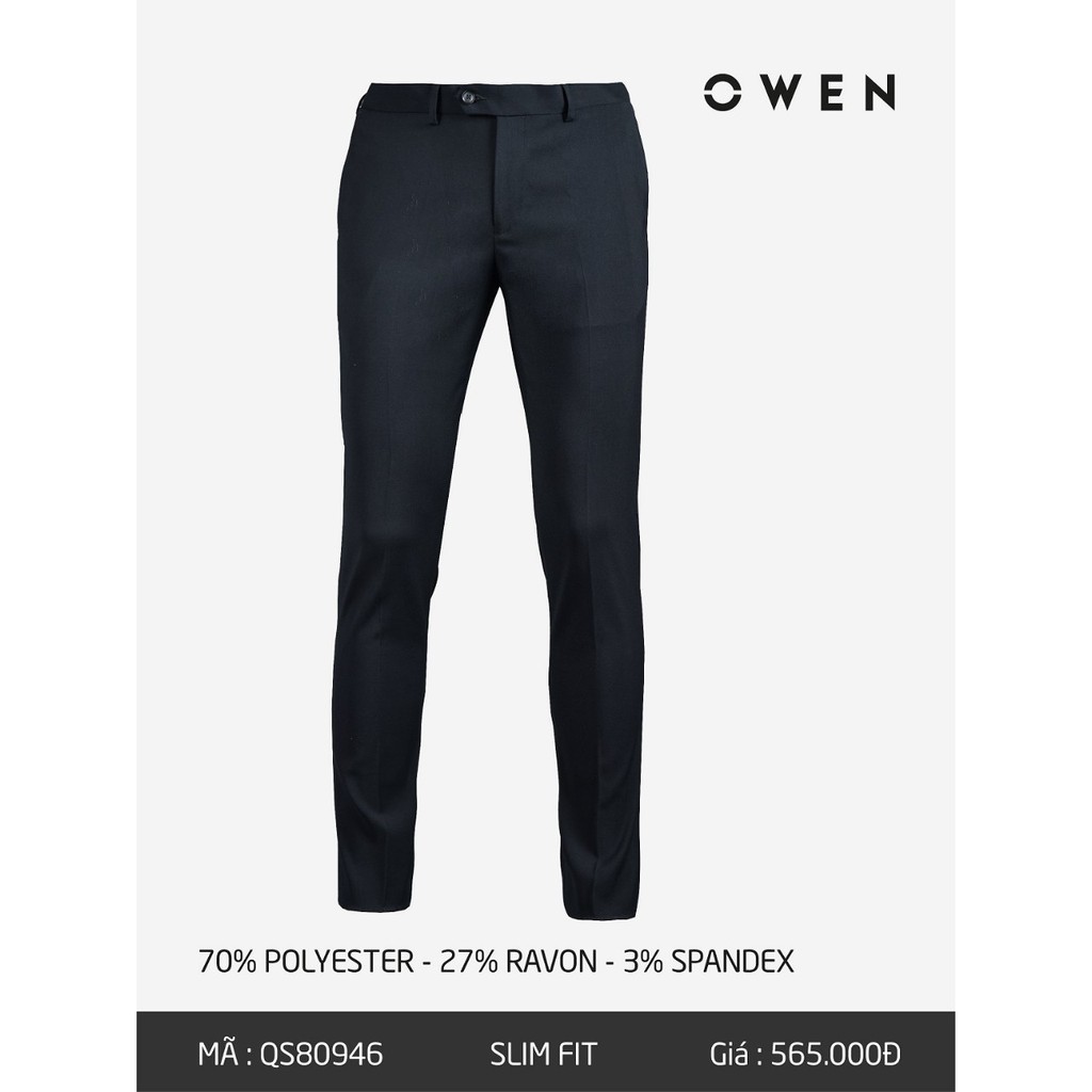 Xả 12.12 10.10 . Quần âu nam Owen màu xanh đen QS80946 - Dáng Slimfit Cực Đẹp . . . ' ' ' hot . < .