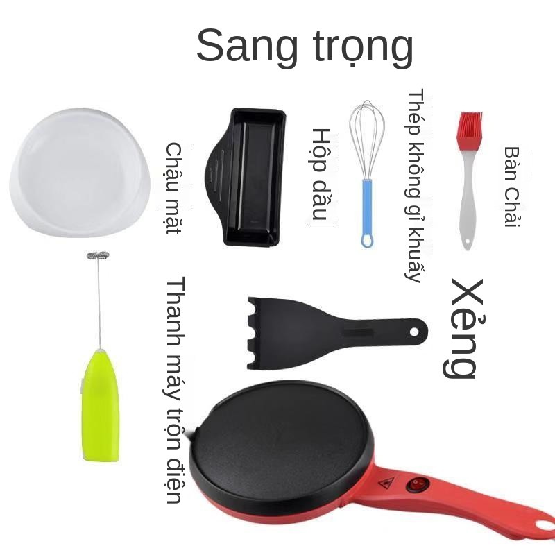 Máy làm bánh đa năng, crepe, chảo nướng điện gia dụng, gói chả giò, bột tràm, crepe mini tự động, xèo