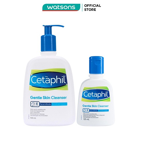 Combo Sữa Rửa Mặt Cetaphil Gentle Skin Cleanser Phù Hợp Với Mọi Loại Da(Cetaphil 500ml + Mini 59ml)