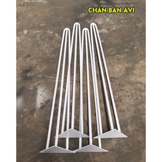 Combo 4 chân sắt hairpin 72cm (loại 3 thanh sắt), sơn tĩnh điện, tặng kèm ốc vít