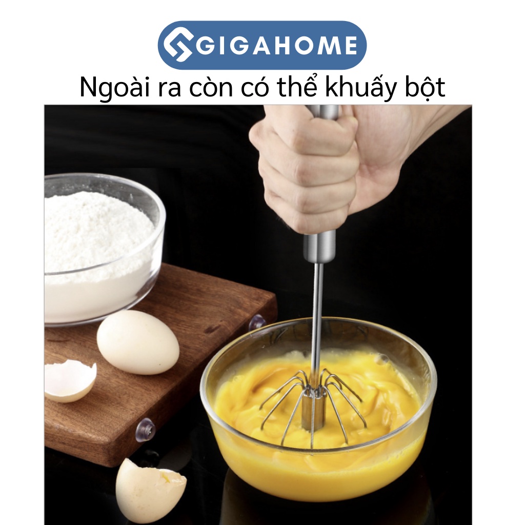 Cây Phới Lồng Đánh Trứng Bán Tự Động Thông Minh Inox 304 GIGAHOME Có Trục Xoay 8209