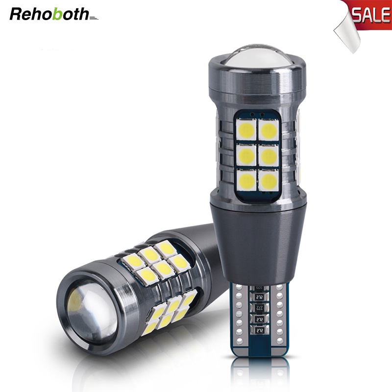 Rehoboth 2 cái Trắng Cao Sáng 3030-27 SMD Đèn Led Xe Hơi T15 W16W 921 Ổ Cắm Tự Động Dự Phòng Ngược Đèn Phanh Bóng Đèn Xe Máy Tín Hiệu 12V Diode