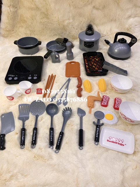 Bộ Đồ Chơi Nấu Ăn Cao Cấp Kitchen Home(có video thật tại shop)
