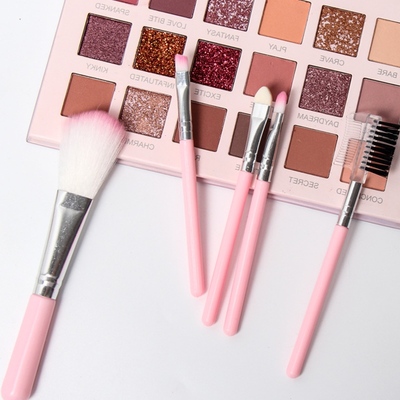 [Hàng mới về] Bộ 5 cây cọ trang điểm màu hồng tái sử dụng được cho người mới bắt đầu
