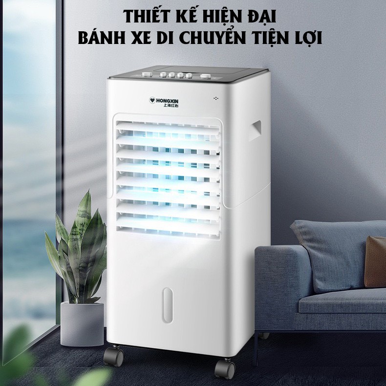 Quạt điều hòa hơi nước HONGXIN, quạt điều hòa mini, dung tích nước 5L - Tặng 4 bình đá khô