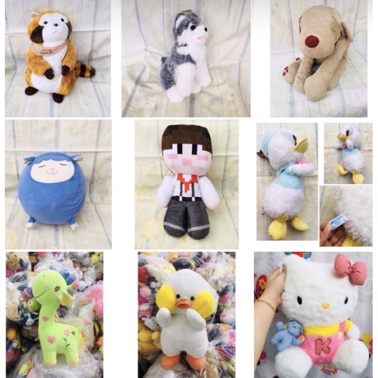 Xả hết gấu bông (50-70cm Gấu bông si tuyển nhập khẩu hươu,vịt má hồng,marap,thỏ